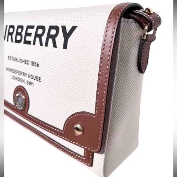 Burberry Note Canvas Logo Crossbody Bag - Picture 9 of 16